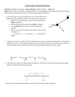 Unit 4 Study Guide: Rotational Motion