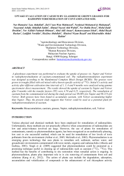 UPTAKE EVALUATION OF CAESIUM BY GLASSHOUSE GROWN