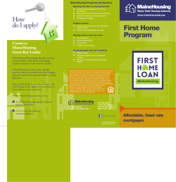 First Home Brochure - Maine State Housing