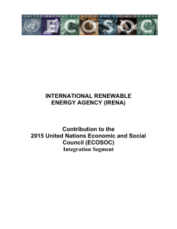 INTERNATIONAL RENEWABLE ENERGY AGENCY (IRENA
