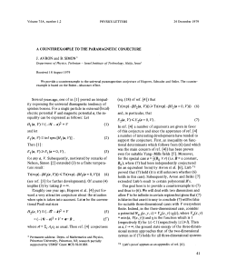 A COUNTEREXAMPLE TO THE PARAMAGNETIC CONJECTURE J