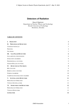 Detectors of Radiation