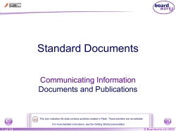 Unit 4 a. Standard Documents