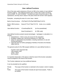 User- defined Functions