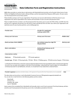 Data Collection Form and Registration Instructions