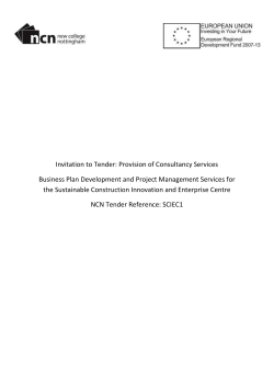 Invitation to Tender: Provision of Consultancy Services Business