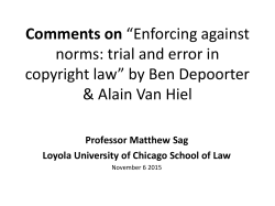Comments on Depoorter