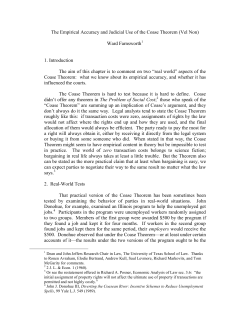 The Empirical Accuracy and Judicial Use of the Coase Theorem (Vel