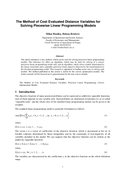 The Method of Cost Evaluated Distance Variables for Solving