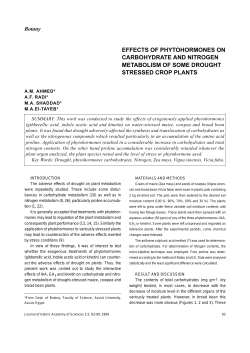 effects of phytohormones on carbohydrate and nitrogen metabolism