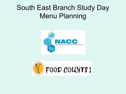 RATIONALE FOR NEW NACC NUTRITIONAL STANDARD The aims