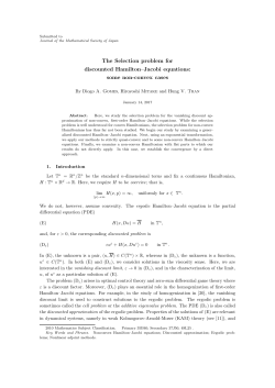 The Selection problem for discounted Hamilton&ndash;Jacobi equations