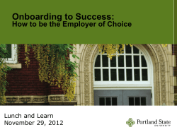 Onboarding Employees - Portland State University