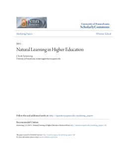 Natural Learning in Higher Education