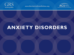 anxiety disorders - Geriatrics Care Online