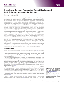 Hyperbaric Oxygen Therapy for Wound Healing