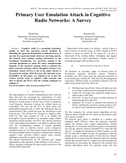 Primary User Emulation Attack in Cognitive Radio Networks