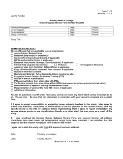 Conflict of Interest Form (Human Subject