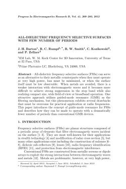 ALL-DIELECTRIC FREQUENCY SELECTIVE SURFACES WITH