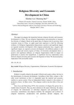 Religious Diversity and Economic Development in China