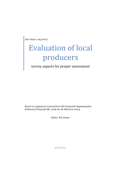 Evaluation of local producers