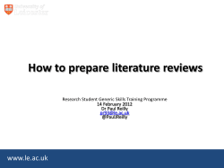 Structure of the Literature Review