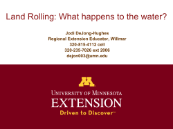 Land Rolling: What happens to the water?