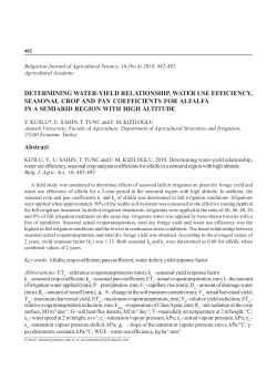 determining water-yield relationship, water use efficiency, seasonal