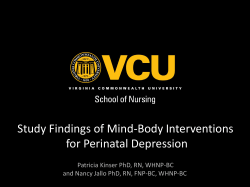 Study Findings of Mind-Body Interventions for Perinatal Depression