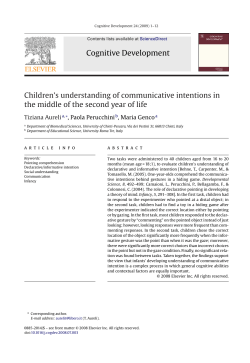 Cognitive Development Children`s understanding of