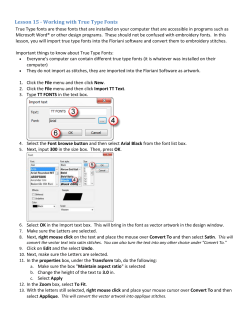 Lesson 15 - Working with True Type Fonts