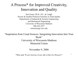 Process for Improved Creativity - Learning and Talent Development
