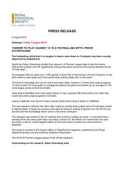 press release - The Royal Statistical Society