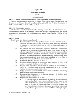 NC General Statutes - Chapter 114 1 Chapter 114. Department of