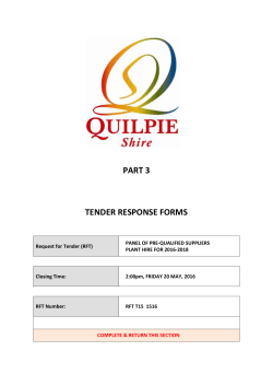 D3 Tender Response for Goods, Services