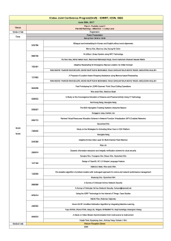 iCatse Joint Conference Program(Draft) - ICMWT, ICSN