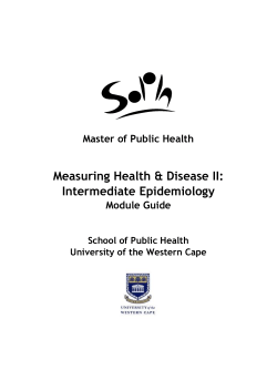 SOPH UWC-Measuring Health and Disease II