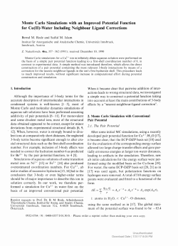 M onte C arlo Sim ulations with an Im proved P otential