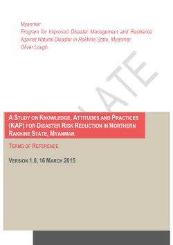 ToR - Study of Knowledge, attitudes and practices (KAP)