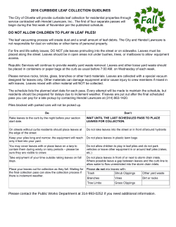 2016 CURBSIDE LEAF COLLECTION GUIDLINES