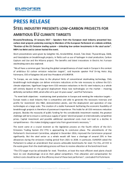 press release steel industry presents low-carbon projects