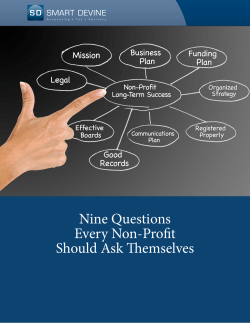 Nine Questions Every Non-Profit Should Ask