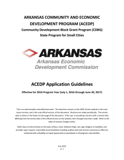 ACEDP Application Guidelines - Arkansas Economic Development