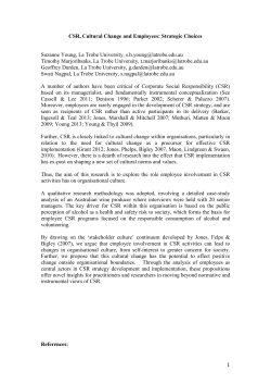 1 CSR, Cultural Change and Employees: Strategic Choices