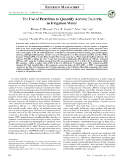 The Use of Petrifilms to Quantify Aerobic Bacteria in Irrigation Water