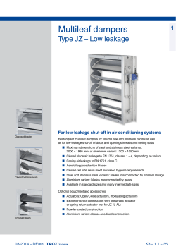 Multileaf dampers Type JZ