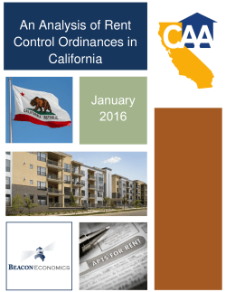 Beacon Economics: An Analysis of Rent Control Ordinances in