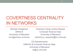Covertness centrality - UMD Department of Computer Science
