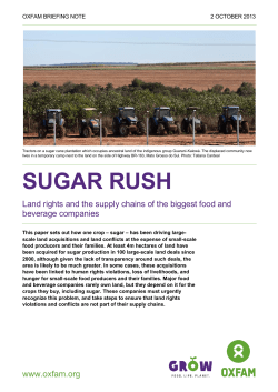 Sugar Rush - Oxfam International