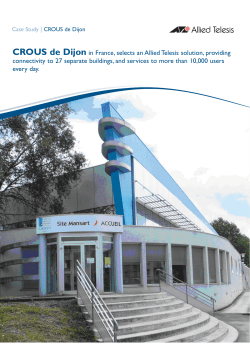 CROUS de Dijon in France, selects an Allied Telesis solution